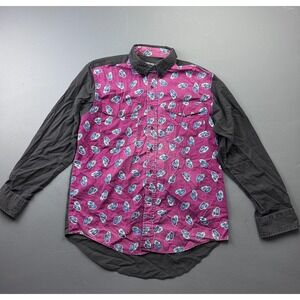 Frontier Series Western Shirt Men's Large Button Up Purple Long Sleeve Rodeo